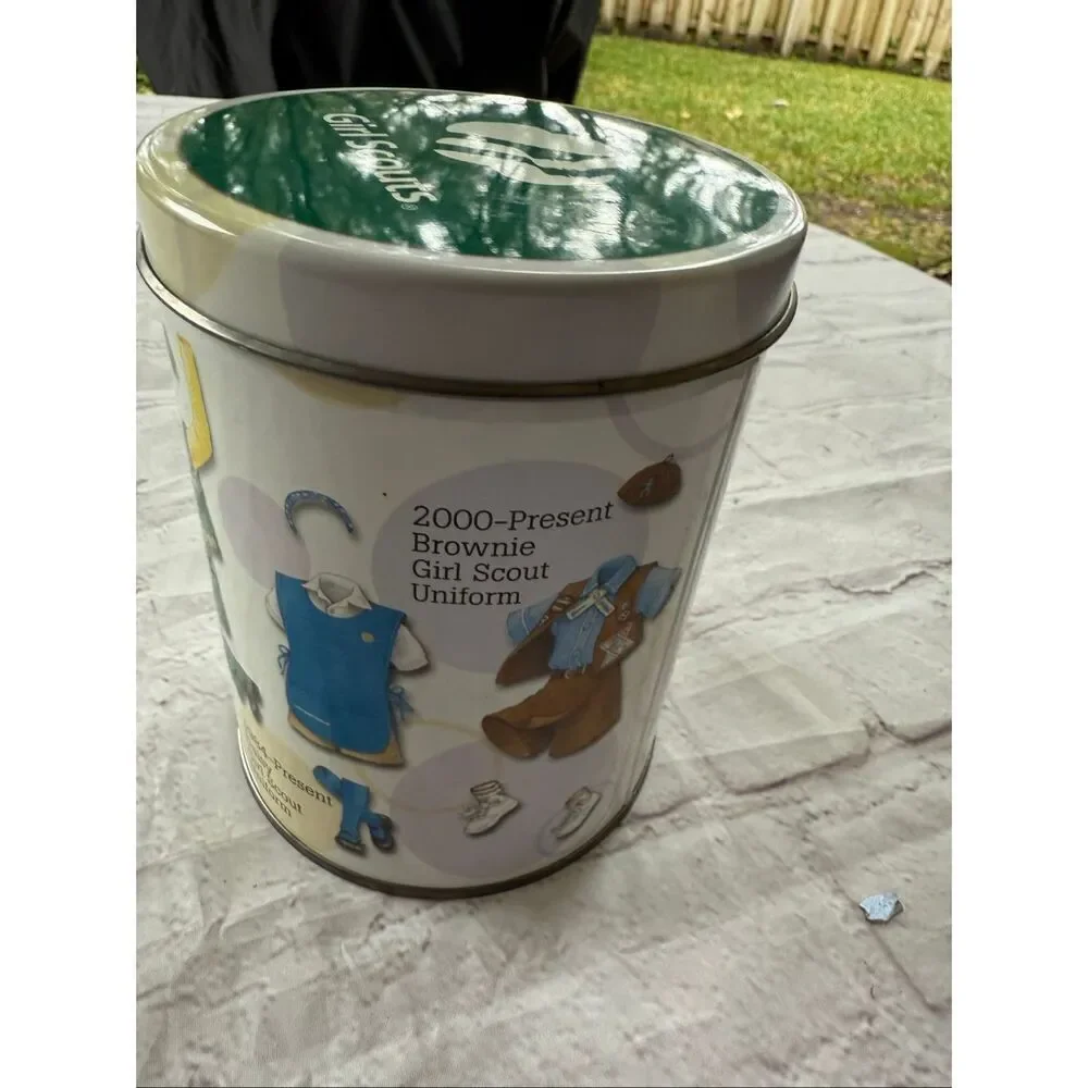 Girl Scouts Uniforms Through The Years Collectible Tin Small Round 1927-Present